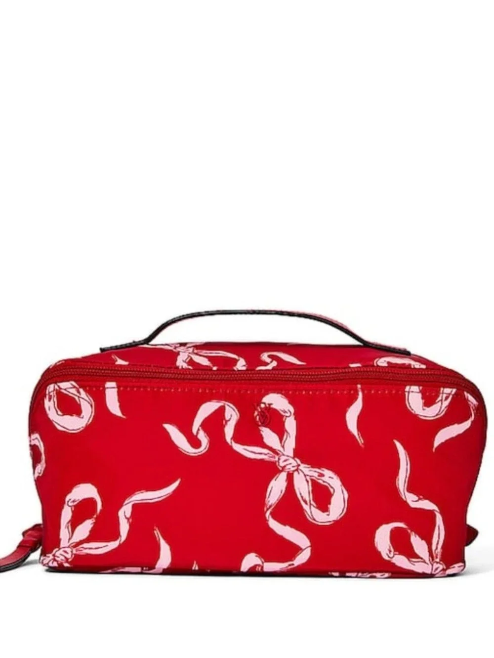 Victoria Secret Lipstick Red Bows Expandable Travel Make-Up Bags 3 Piece NWT